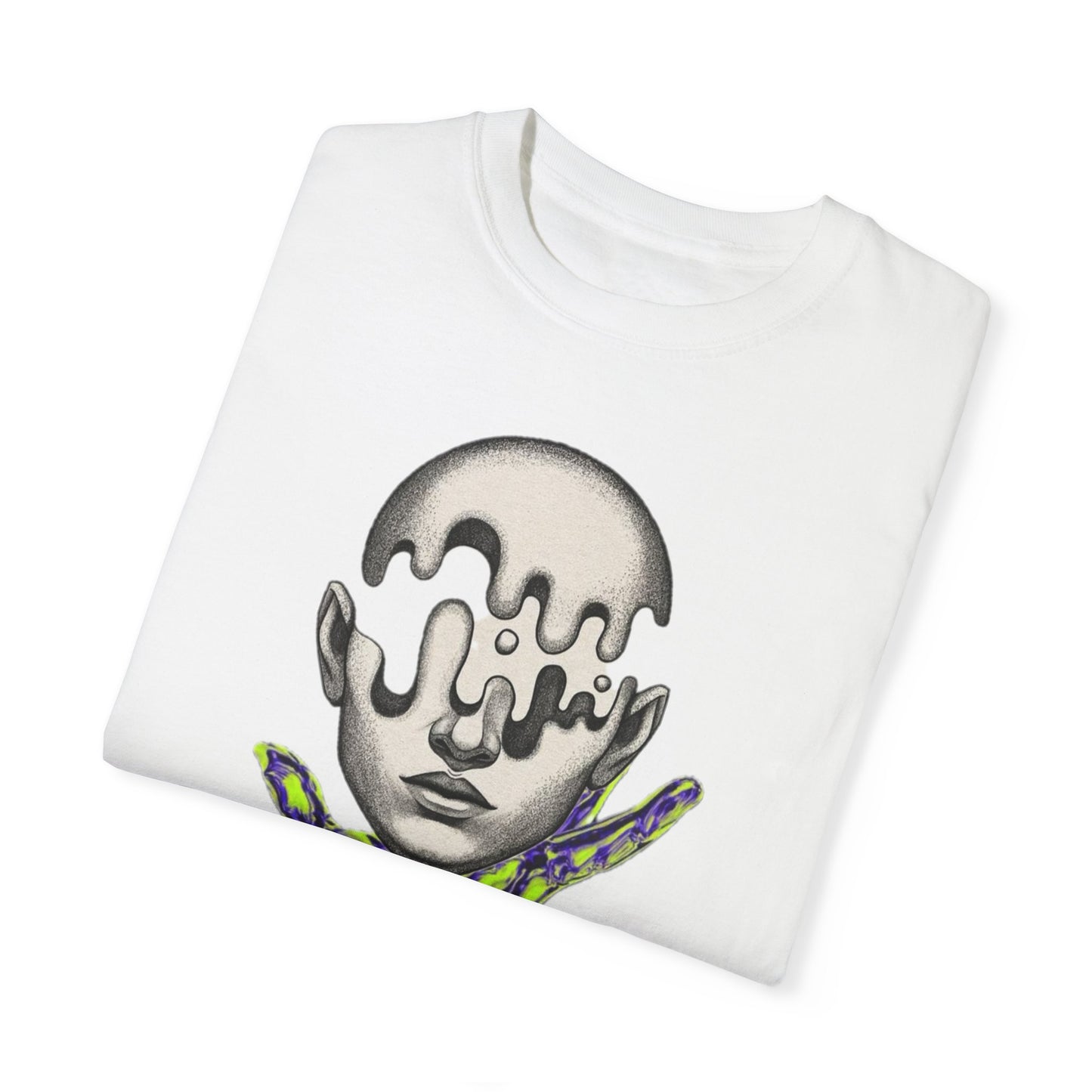 Street Art Inspired Unisex Garment-Dyed T-Shirt with Dripping Design