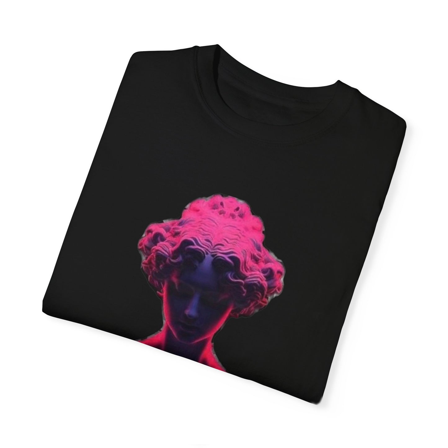 Unisex Garment-Dyed T-Shirt with Bold Statue Design - Artistic Graphic Tee for Creative Souls