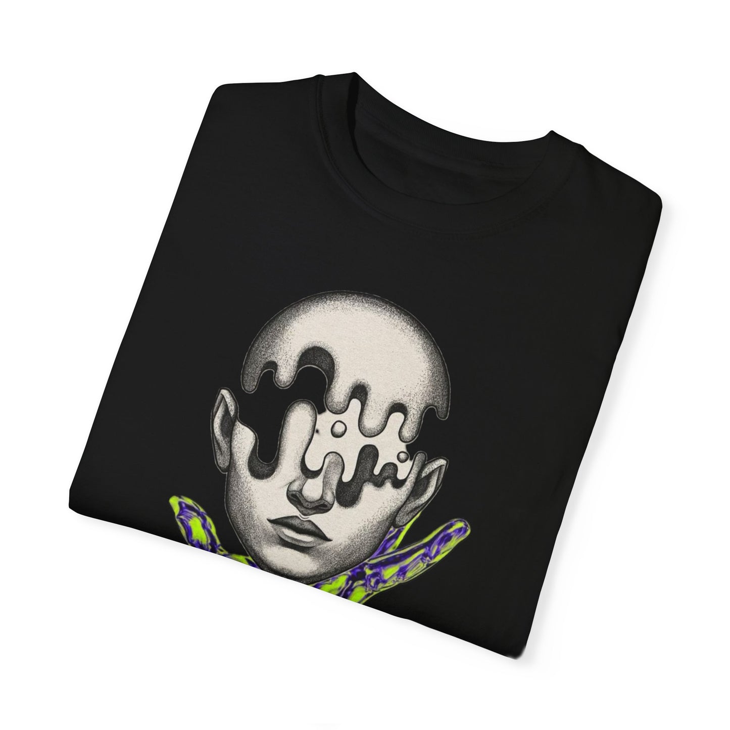 Street Art Inspired Unisex Garment-Dyed T-Shirt with Dripping Design